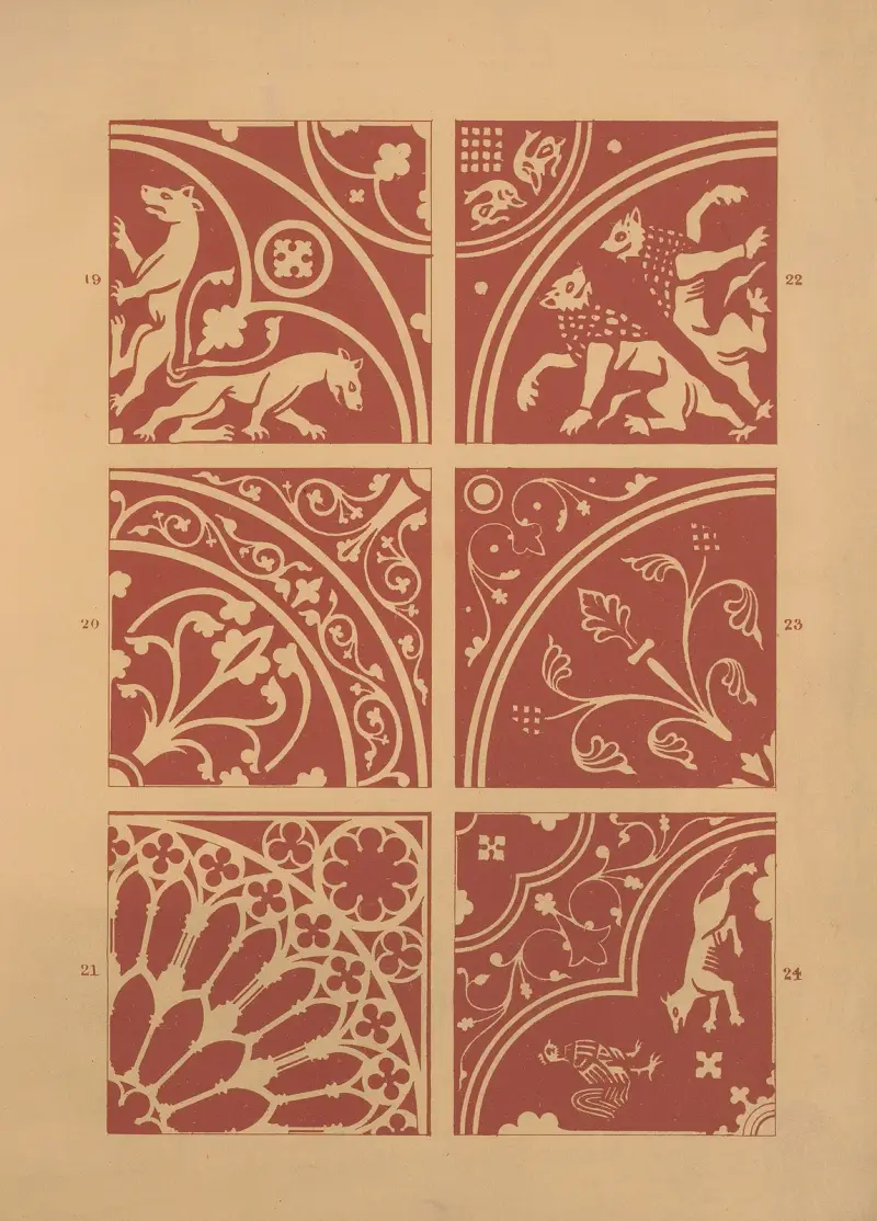Examples of encaustic tiles Pl.03 av Owen Jones
