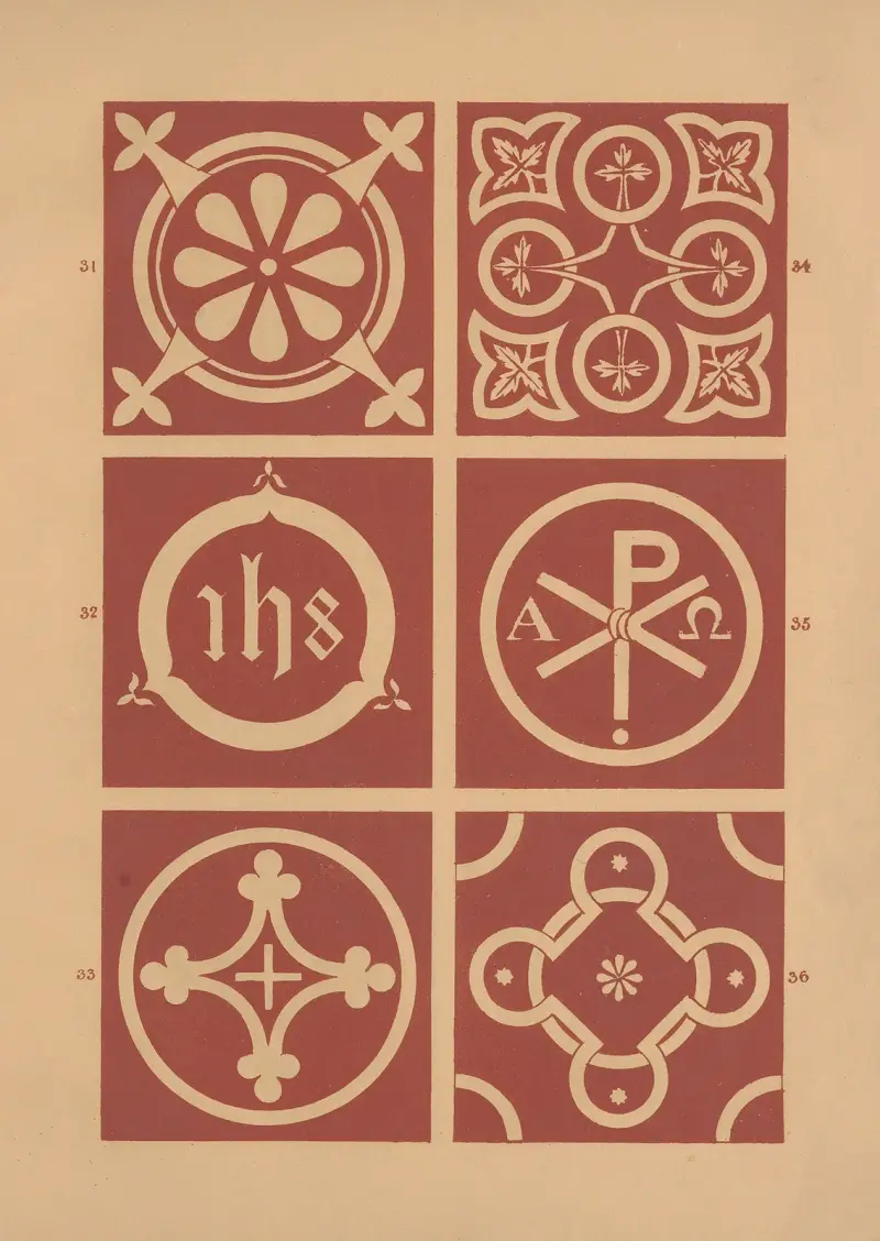 Examples of encaustic tiles Pl.05 av Owen Jones