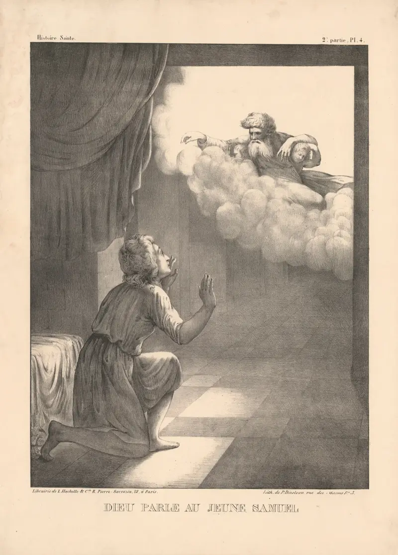Dieu parle au jeune Samuel. av P. Bineteau