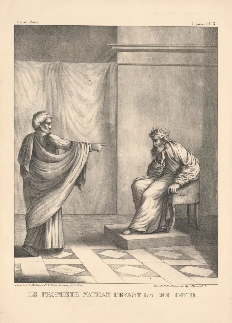 Der Prophet Nathan vor König David von P. Bineteau