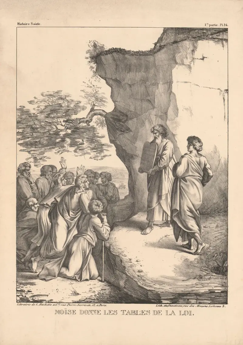 Moise donne les tables de la loi av P. Bineteau
