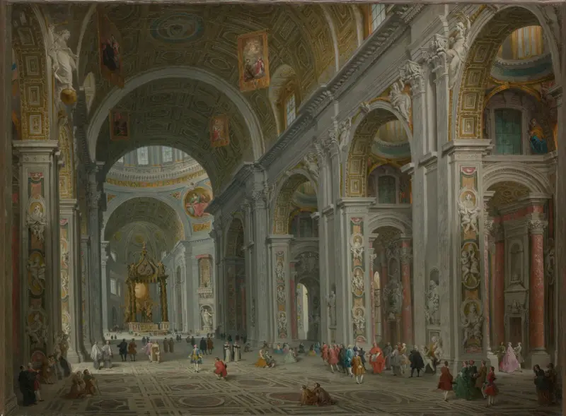 Interior of Saint Peter’s, Rome av Giovanni Paolo Panini