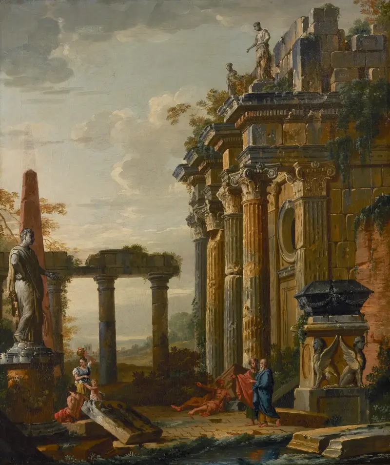 Roman ruins with characters – nr 2 av Giovanni Paolo Panini