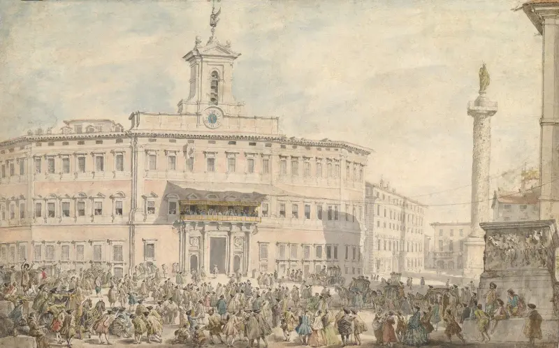 The Lottery in Piazza di Montecitorio av Giovanni Paolo Panini