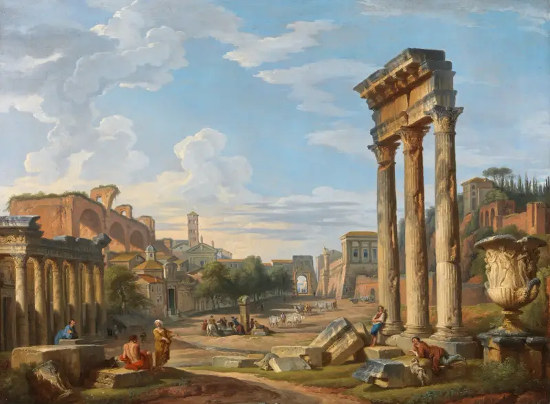 Det romerska forumet av Giovanni Paolo Panini