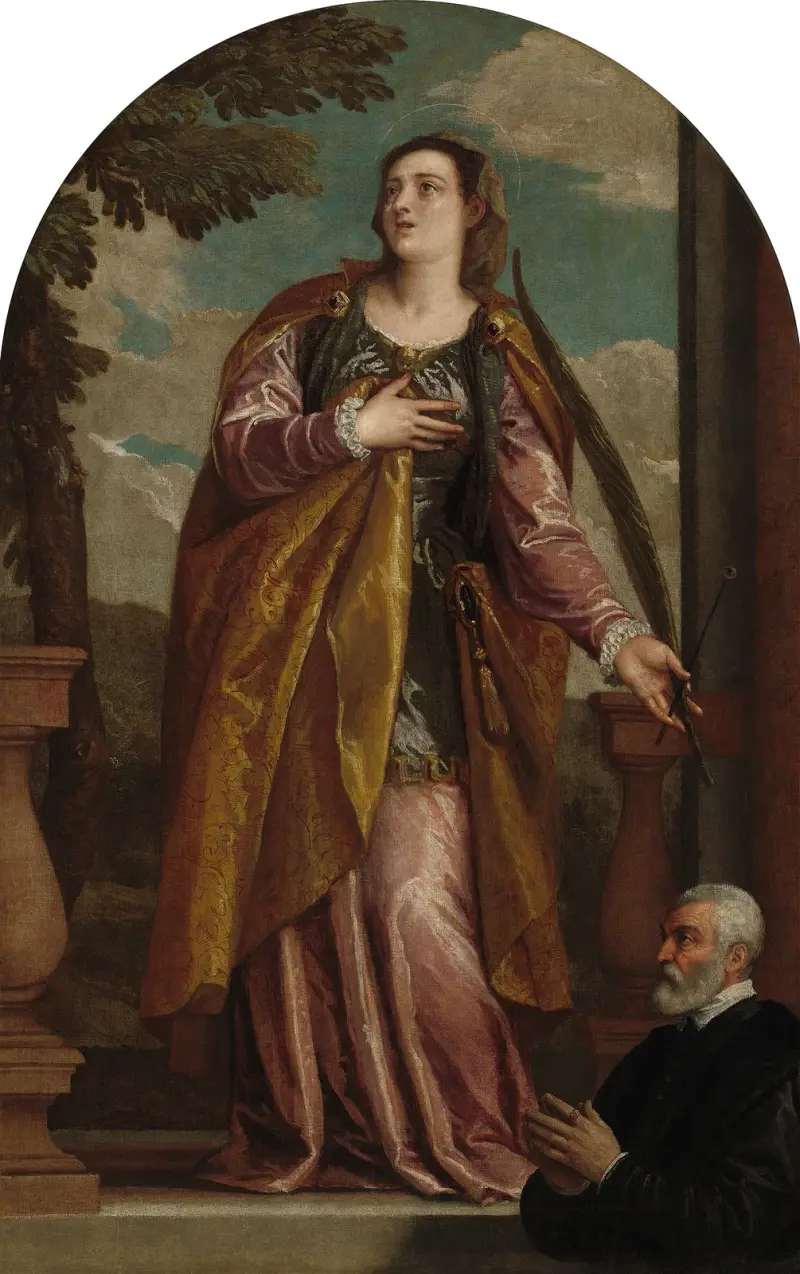 Saint Lucy and a Donor av Paolo Veronese