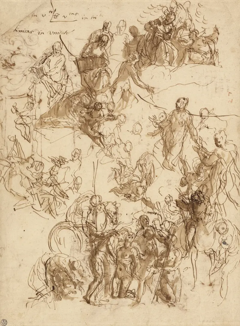 Sheet of Studies for ‘The Martyrdom of Saint George’ av Paolo Veronese