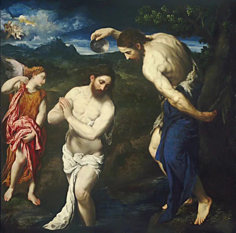 The Baptism of Christ av Paris Bordone