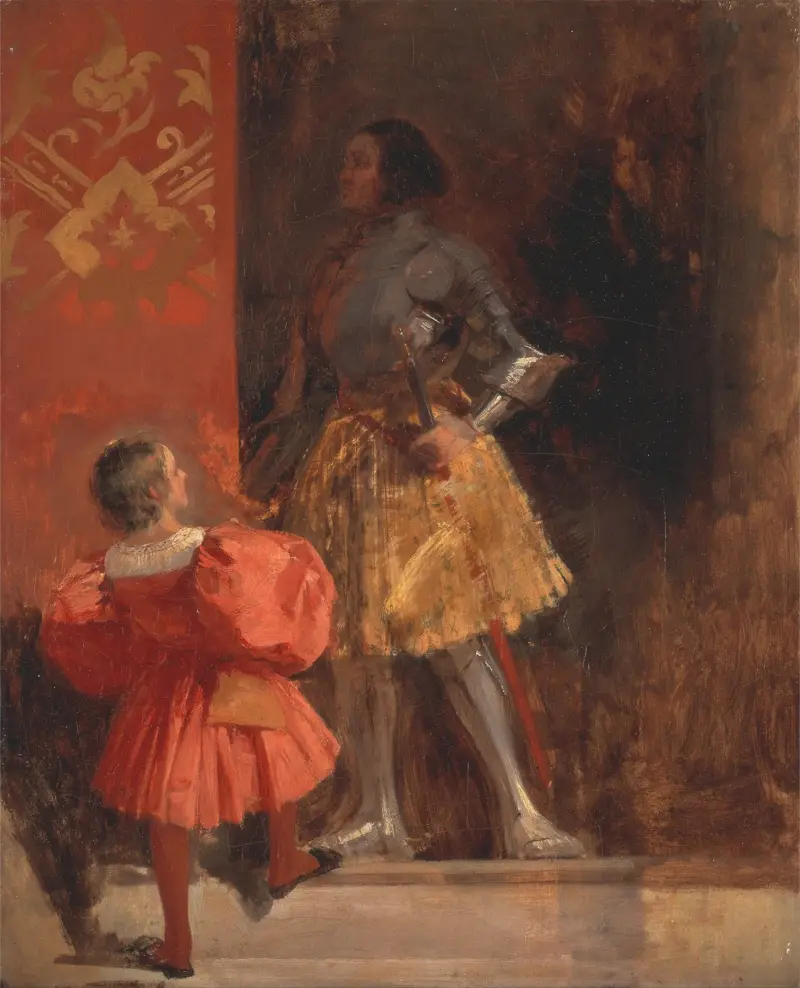 Ritter und Page (Götz von Berlichingen und sein Page Georg) von Richard Parkes Bonington