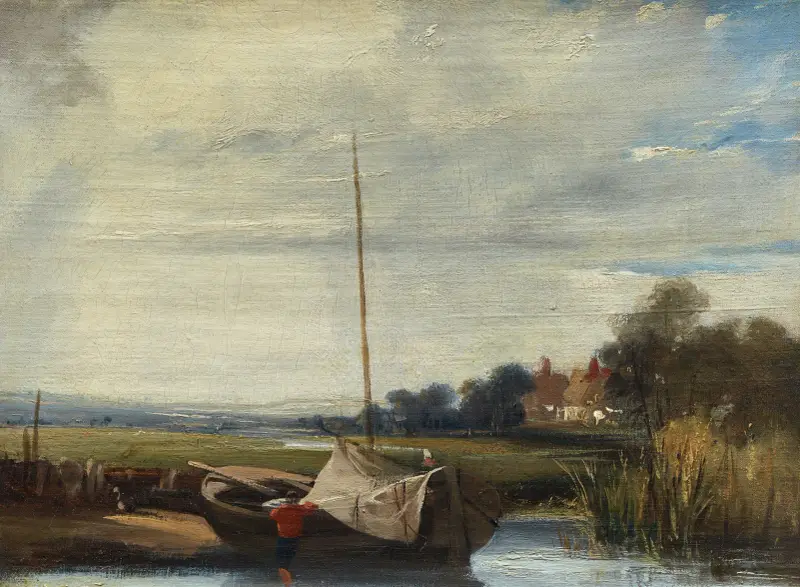 Ein Fluss in der Normandie von Richard Parkes Bonington
