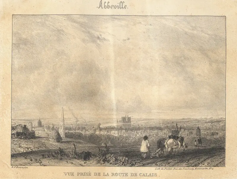 Abbeville – utsikt från vägen mot Calais av Richard Parkes Bonington