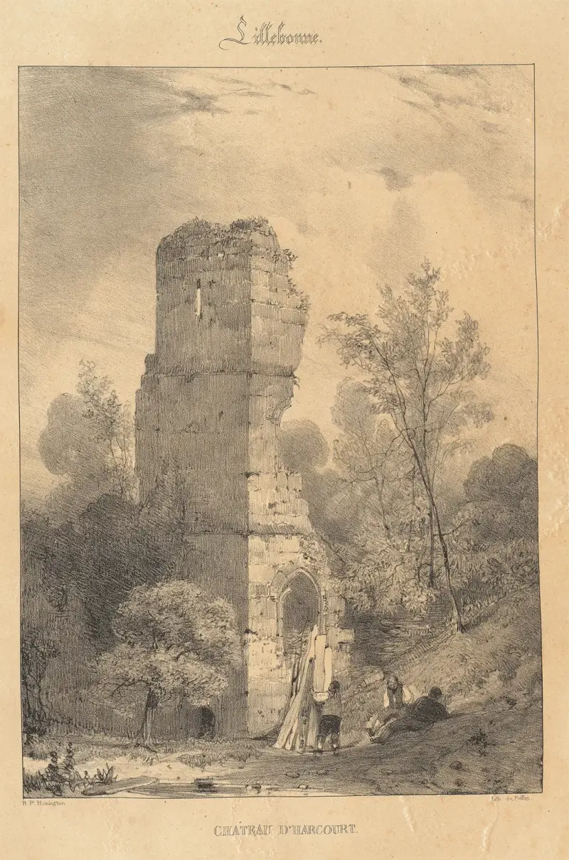 Lillebonne – Chateau d’Harcourt av Richard Parkes Bonington