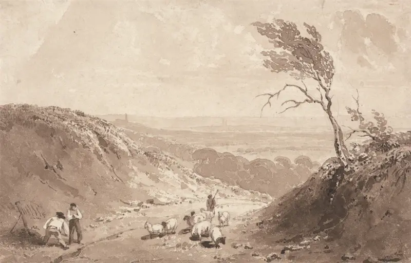 Vägarbetare nära Lillebonne av Richard Parkes Bonington