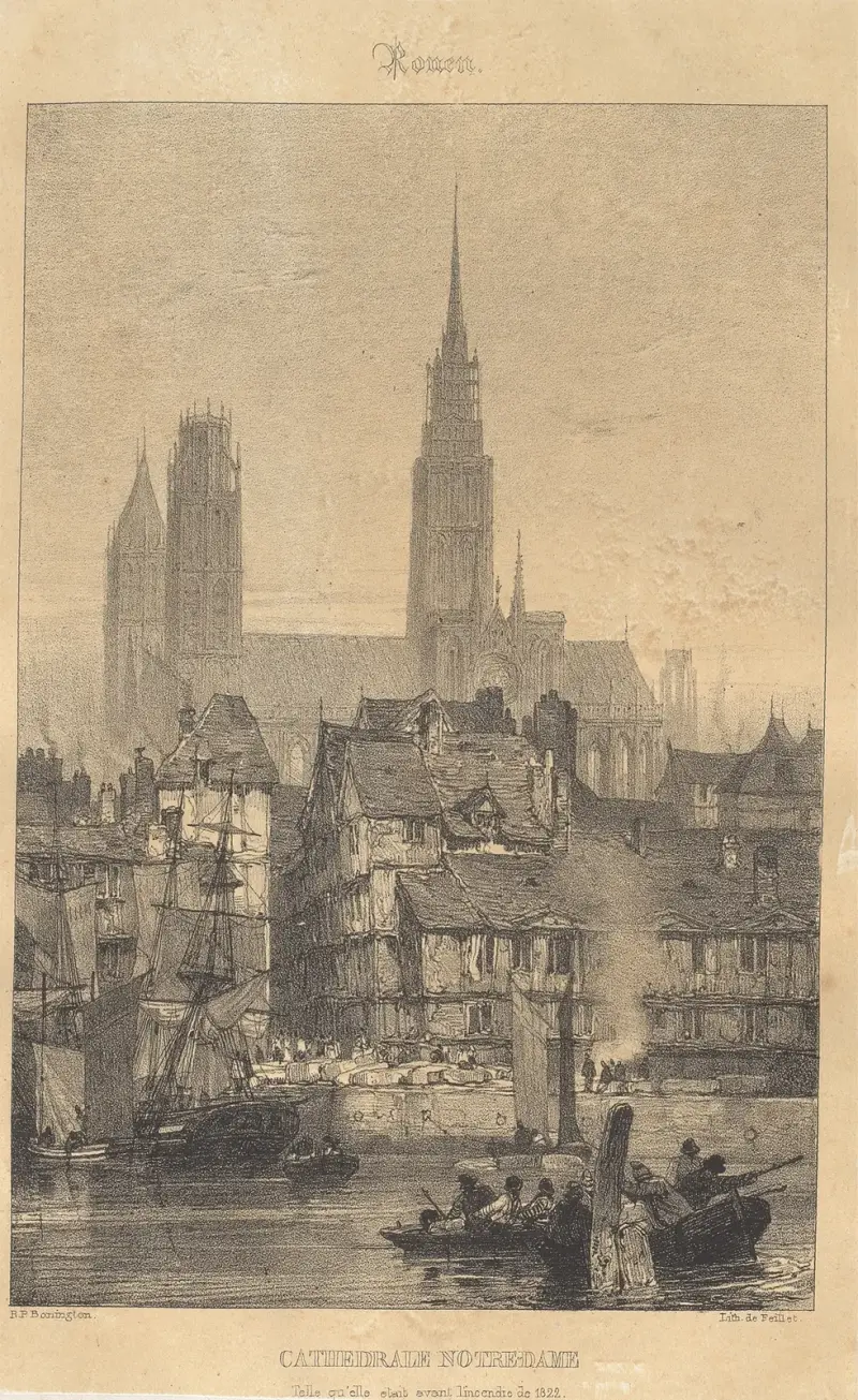 Rouen – katedralen Notre-Dame av Richard Parkes Bonington