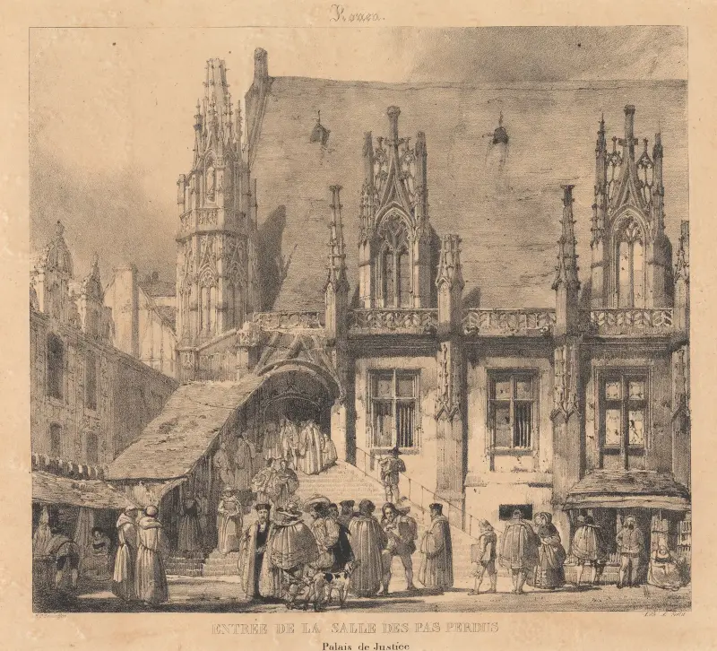 Rouen – Ingången till Salle des Pas Perdus av Richard Parkes Bonington