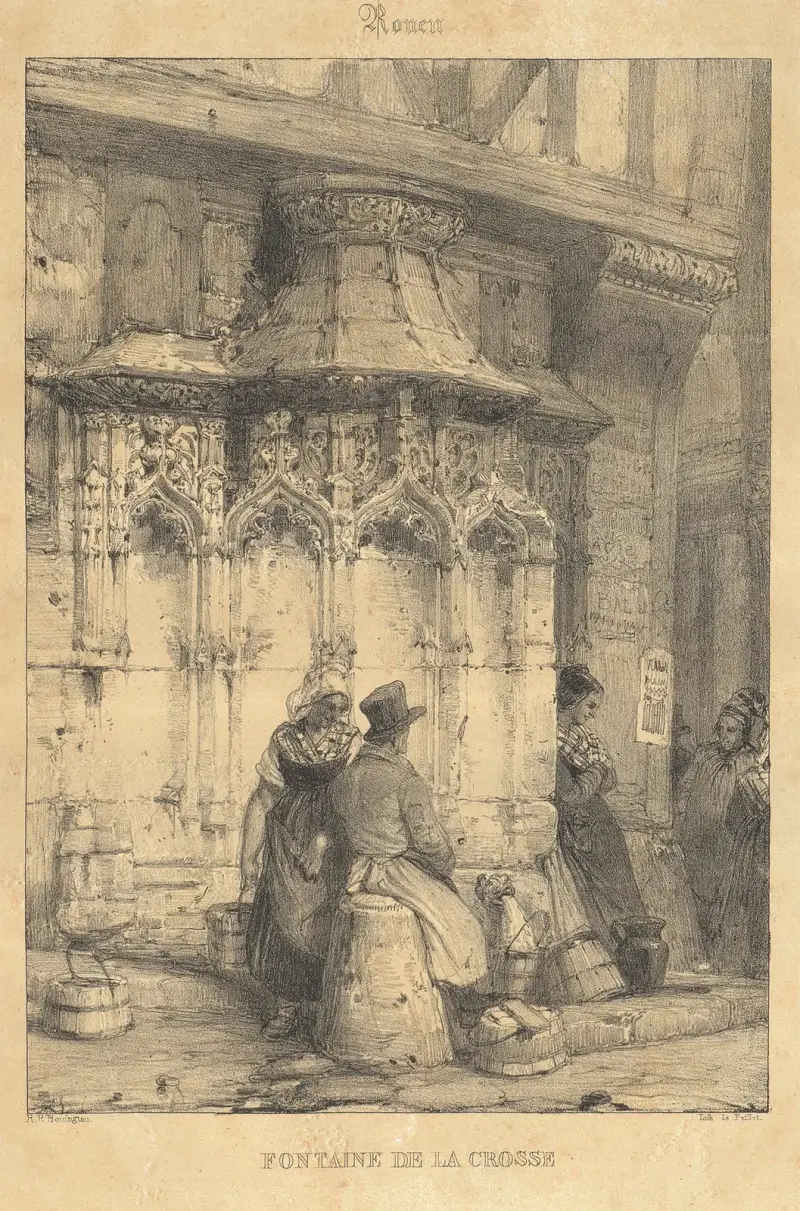 Rouen – Fontaine de la Crosse av Richard Parkes Bonington