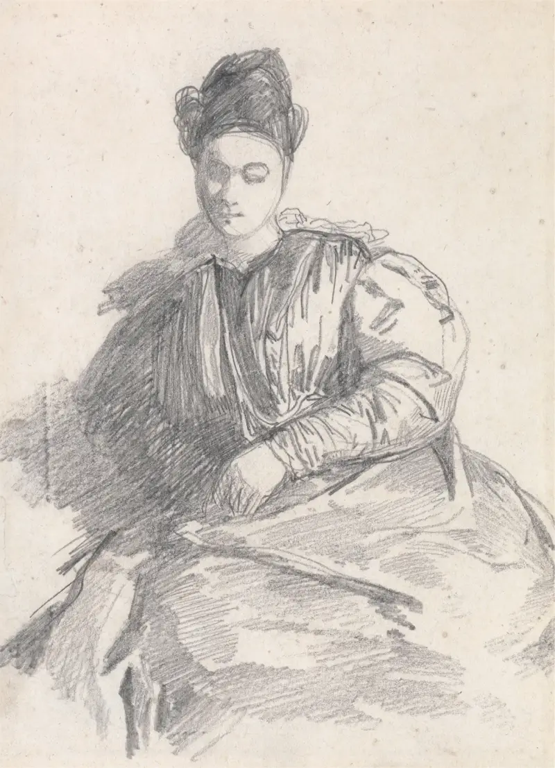 Studie sedící ženy, Richard Parkes Bonington