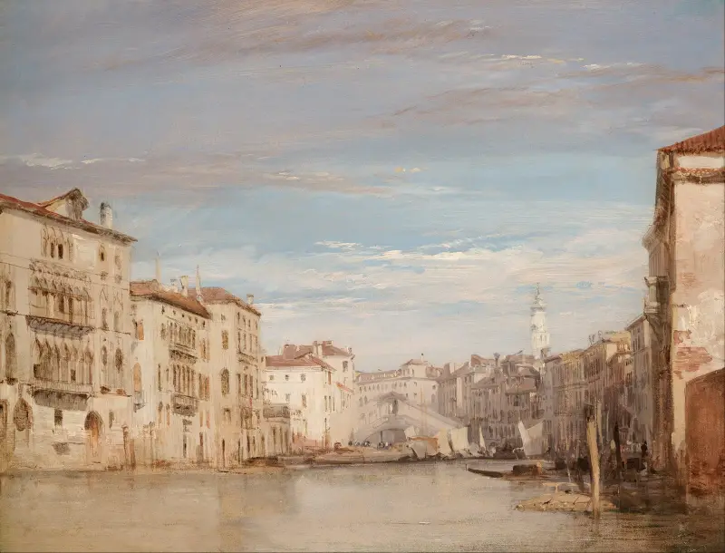 Canal Grande i Venedig, mot Rialto av Richard Parkes Bonington