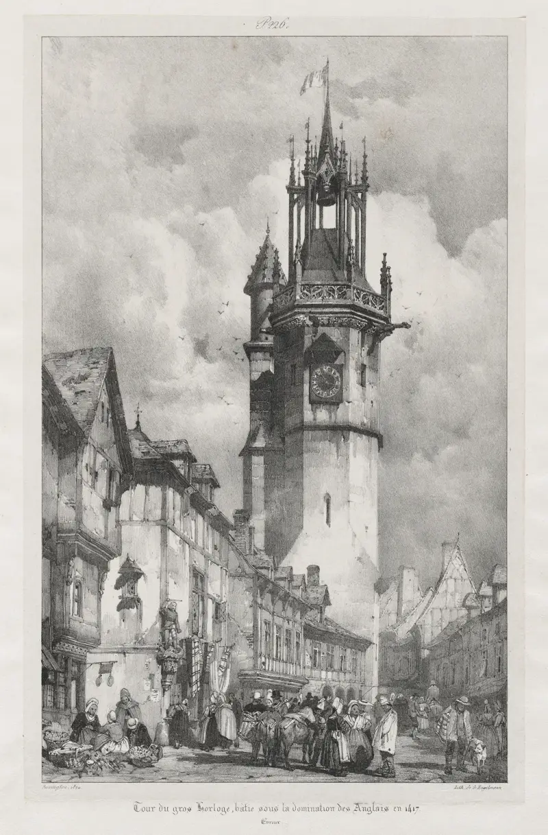 Tour du Gros-Horloge, Evreux av Richard Parkes Bonington