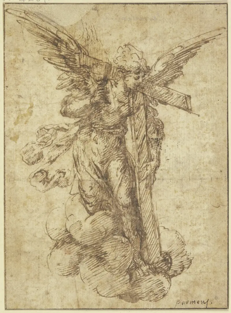 Anioł z krzyżem i kielichem, Parmigianino