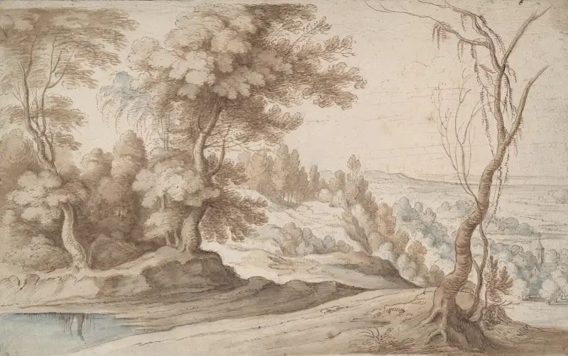 Landscape with Trees and View into a Valley av Paul Bril
