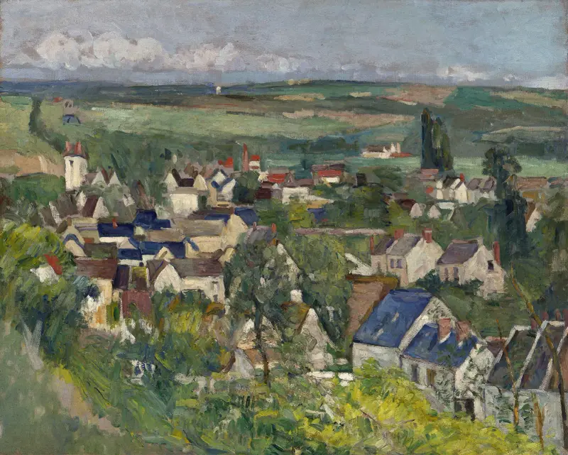 Panoramatický pohled na Auvers, Paul Cézanne