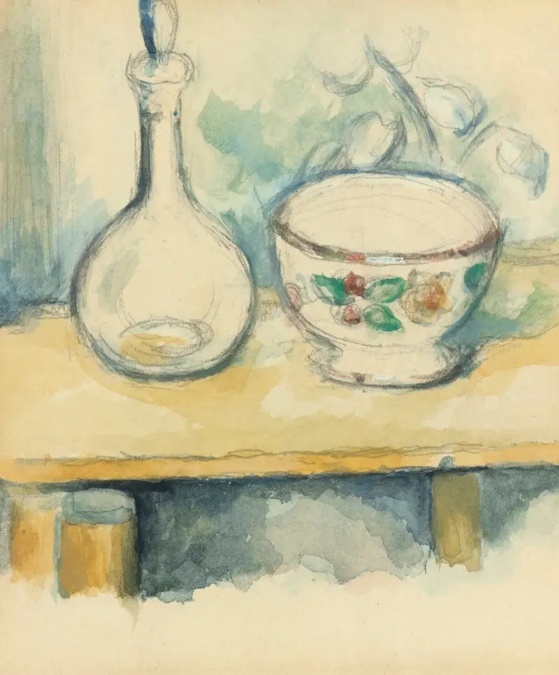Karaffe und Schale von Paul Cézanne