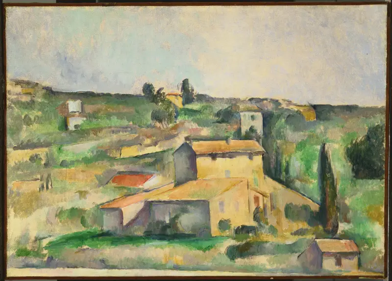 Felder bei Bellevue von Paul Cézanne
