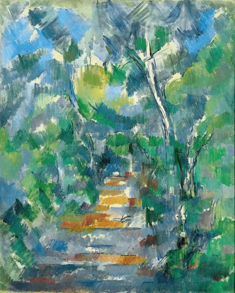 Lesní scéna (Cesta z Mas Jolie k Château Noir), Paul Cézanne