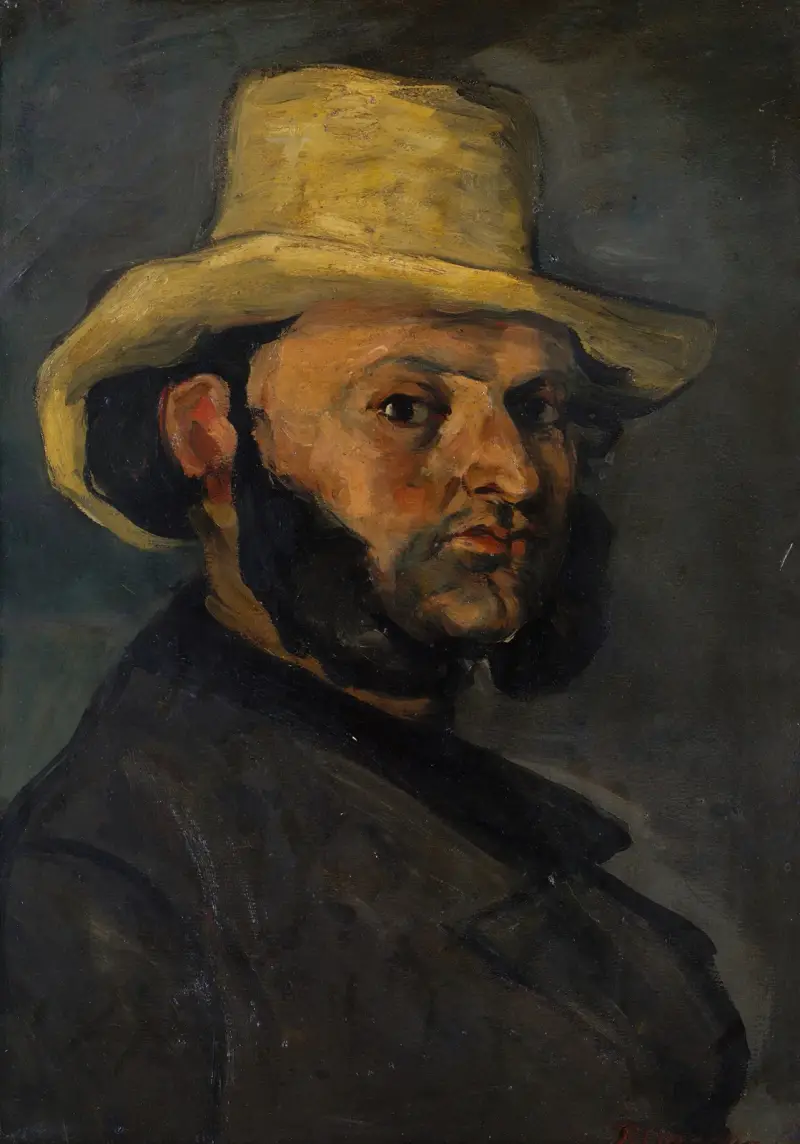 Gustave Boyer (b. 1840) in a Straw Hat av Paul Cézanne