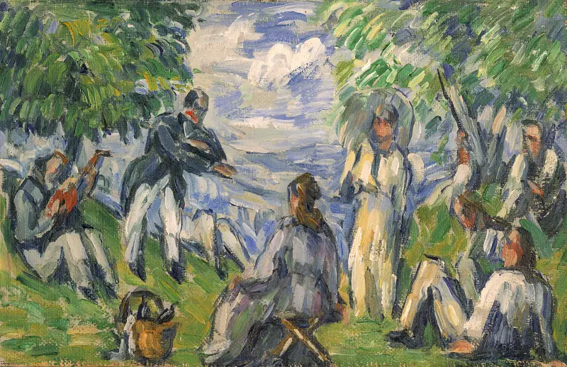 La Partie de campagne or Le Déjeuner sur l’herbe av Paul Cézanne