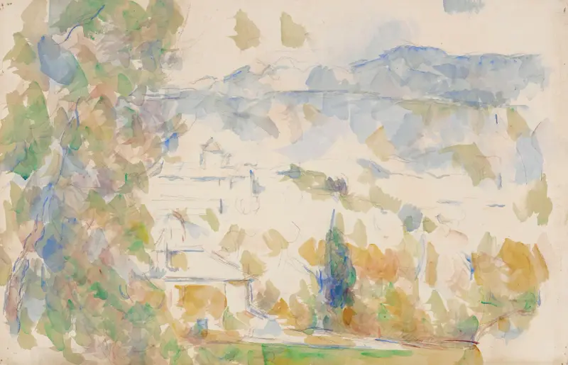 Les Bastides Lou Deven et Barbaroux av Paul Cézanne