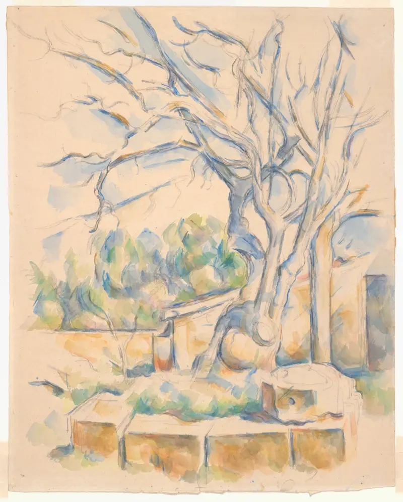 Pistachio Tree at Château Noir av Paul Cézanne