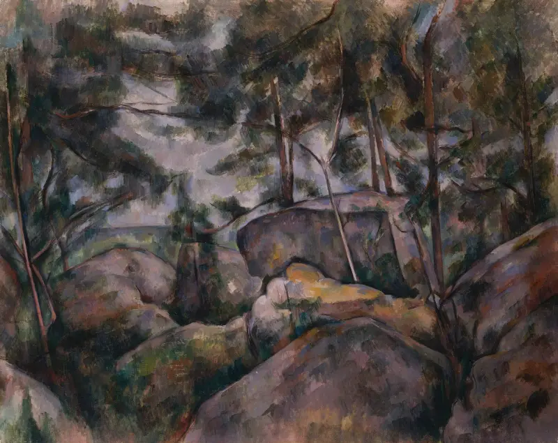 Skały w lesie, Paul Cézanne