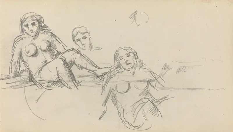Sedící koupající se (verso), Paul Cézanne