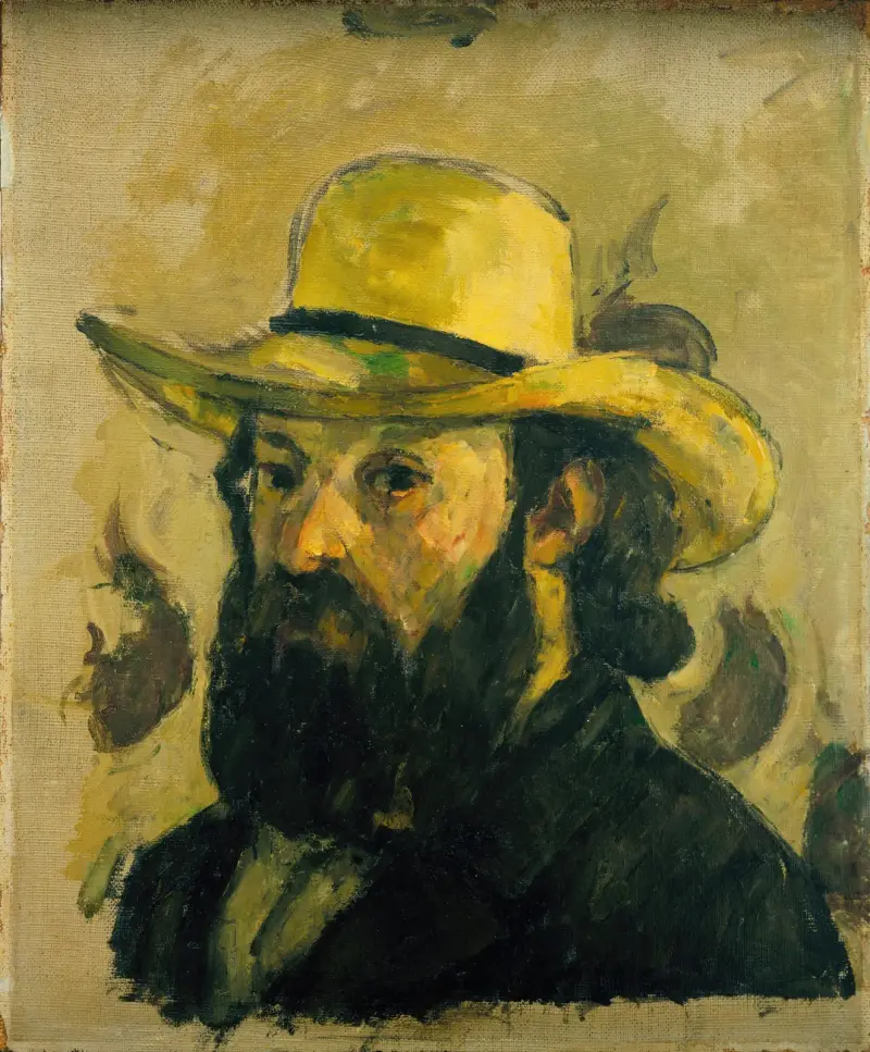 Autoportret w słomkowym kapeluszu, Paul Cézanne