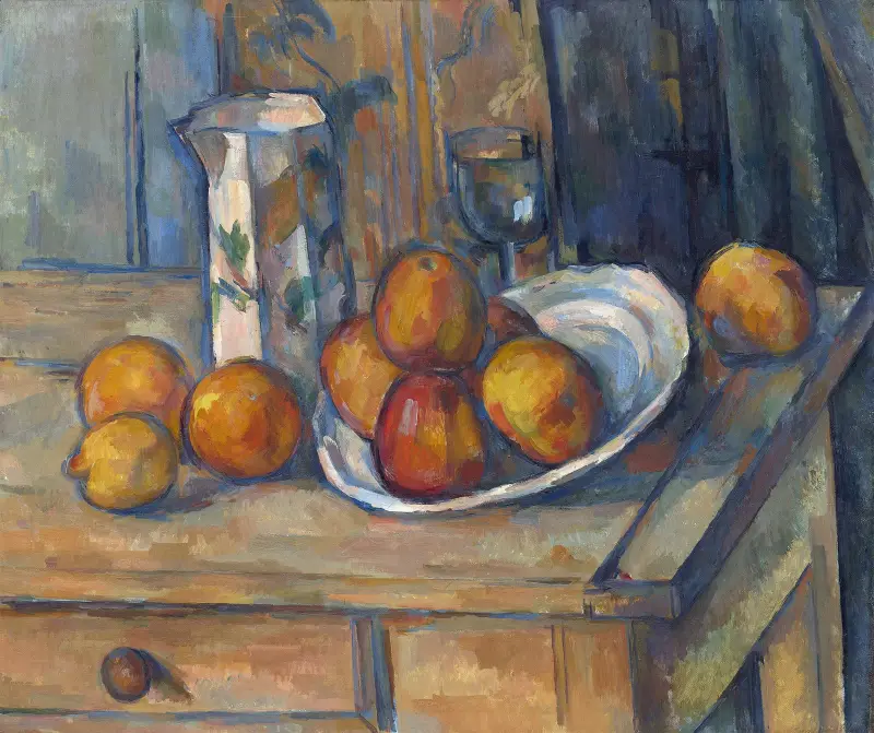 Still Life with Milk Jug and Fruit av Paul Cézanne