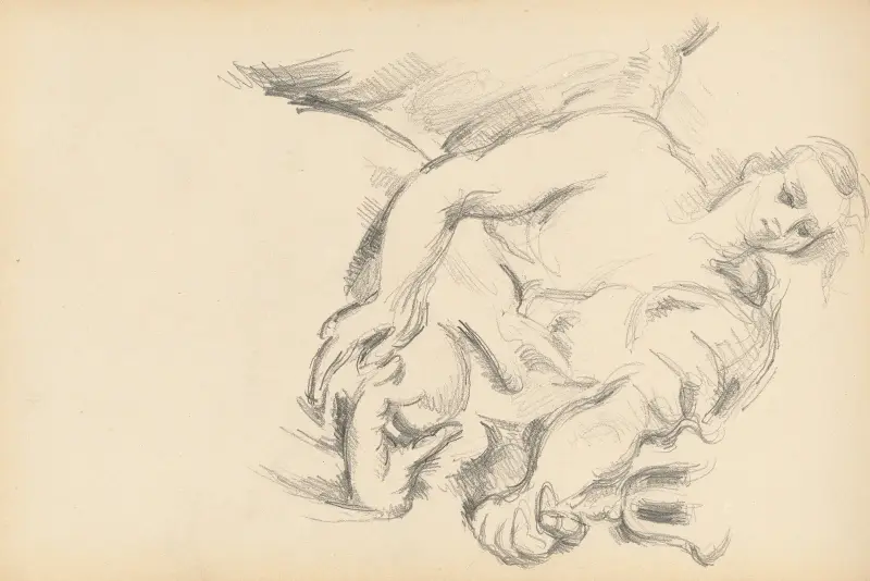 Studie av en ängel i Rubens 'Profeten Elia' av Paul Cézanne