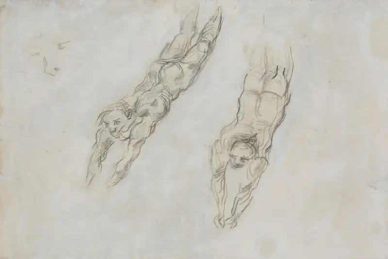 Study of Nudes Diving av Paul Cézanne