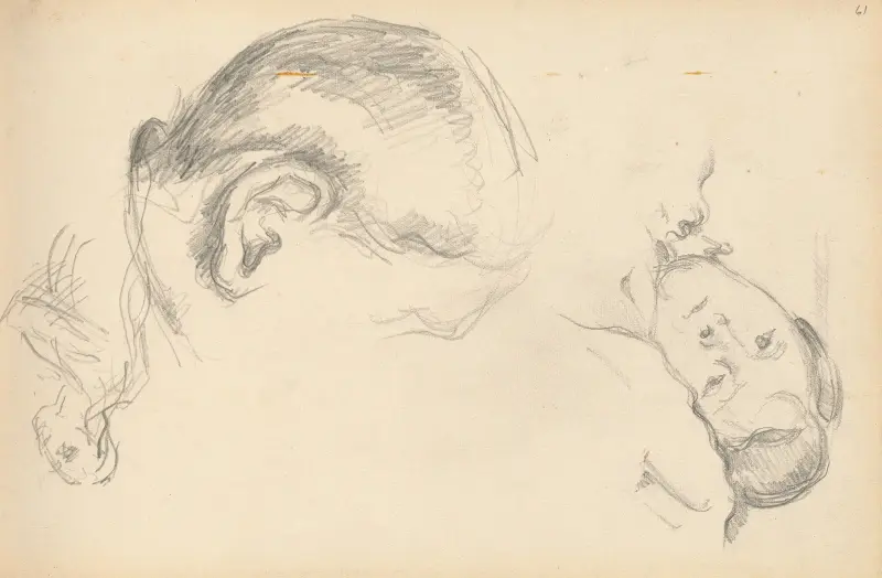 Three Heads, One of Madame Cézanne av Paul Cézanne
