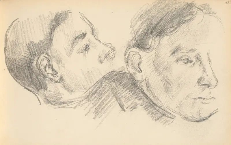 Zwei Köpfe, 1890 von Paul Cézanne
