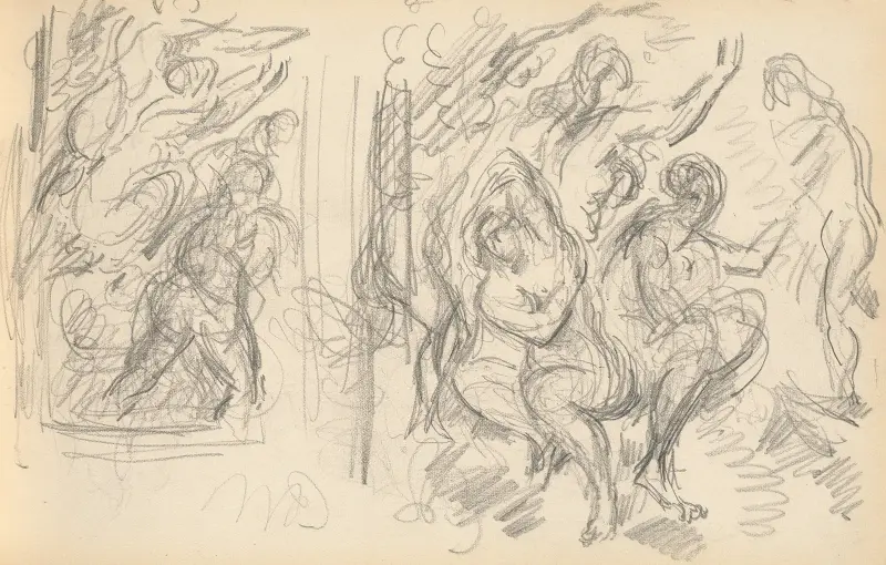 Two Studies for ‘The Judgement of Paris’ or ‘The Amorous Shepherd’ av Paul Cézanne