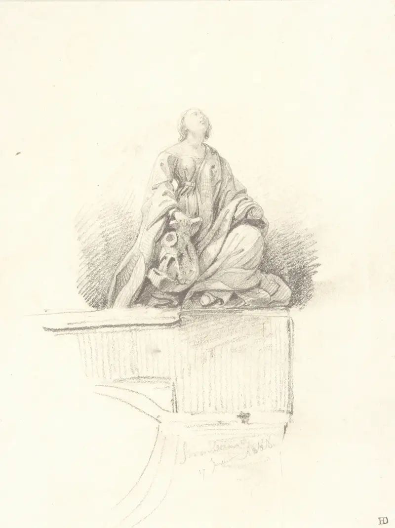 Studie av ett figurmonument av Paul Delaroche