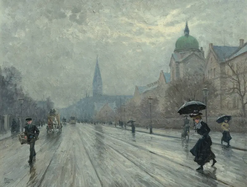 A street scene, Copenhagen av Paul Fischer