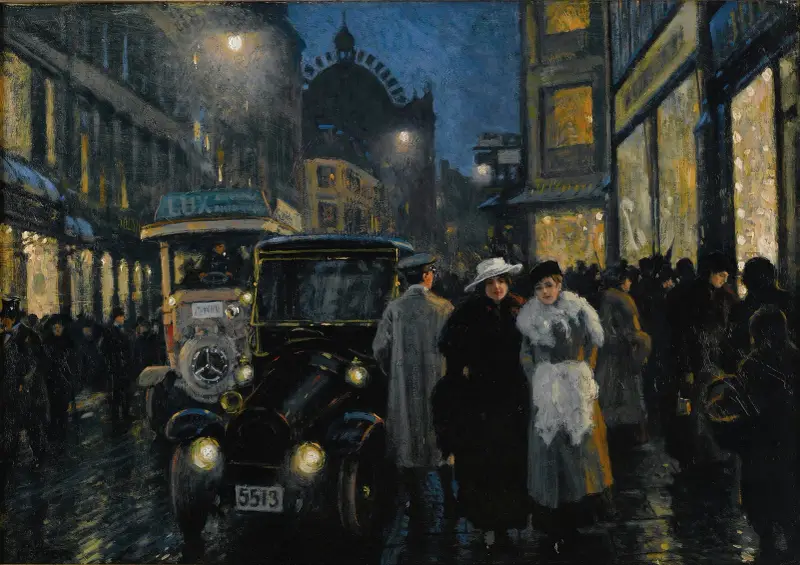An Evening Stroll On The Boulevard av Paul Fischer