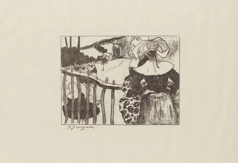 Bretonnes à la barrière av Paul Gauguin