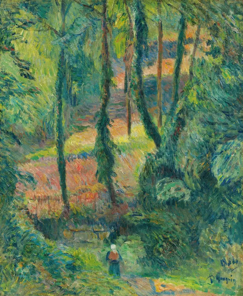 Chemin Creux Dans Une Pente Boisée av Paul Gauguin