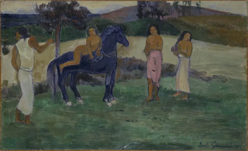 Composition with Figures and a Horse av Paul Gauguin