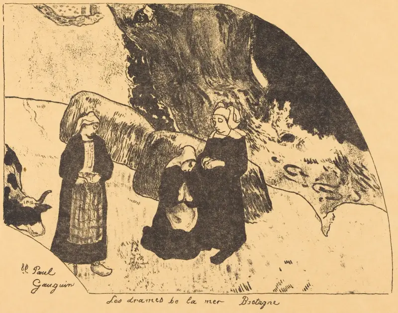 Dramas of the Sea, Brittany (Les drames de la mer, Bretagne) av Paul Gauguin