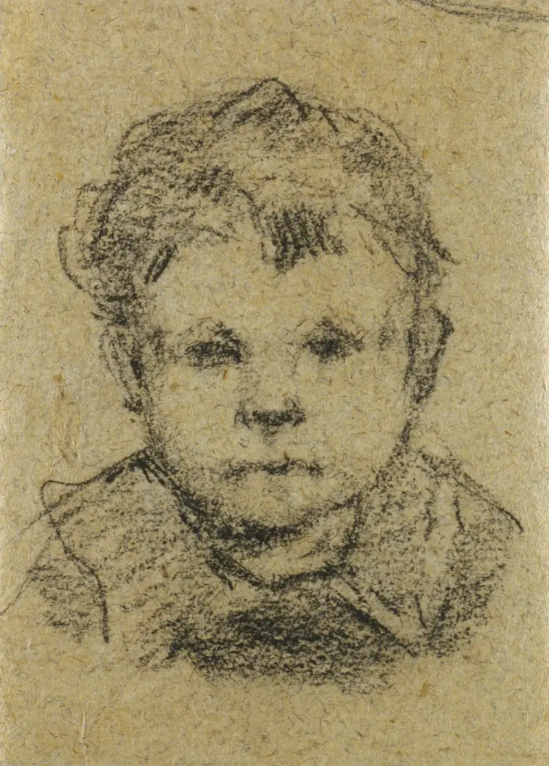 Emil Gauguin as a Child, Wearing a Collared Shirt av Paul Gauguin